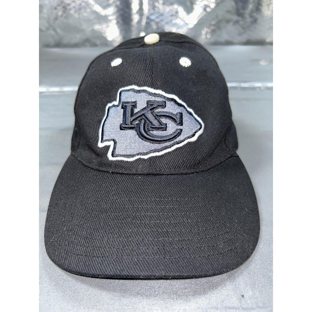 Kansas City Chiefs Hat Cap Strap Back Mens One Size Black NFL Football NFL